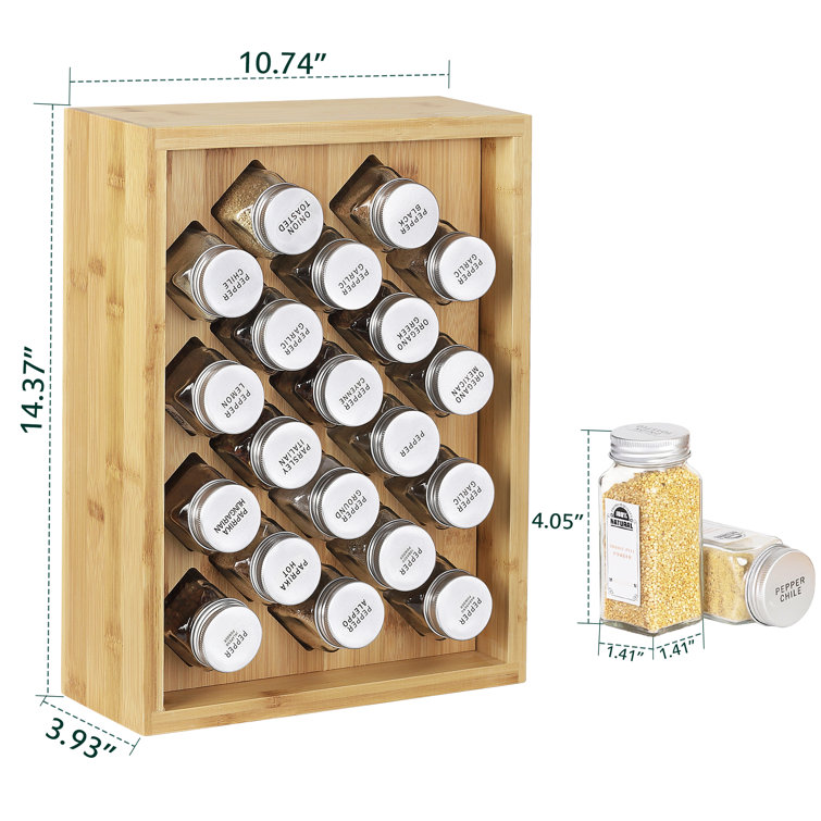 Standalone Bamboo 20 Jar Spice Rack